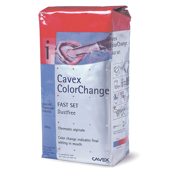 Cavex ColorChange Alginate, Fast Set, Dust-free, 500g bag, 20 bg/cs ...
